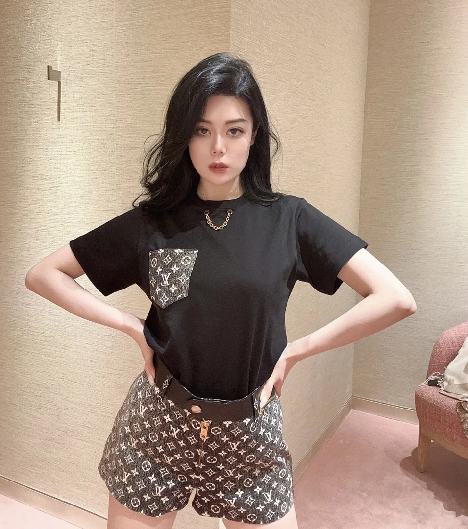 99新 LouisVuitton/路易威登 黑色老花短袖 M码 99新 GM002266