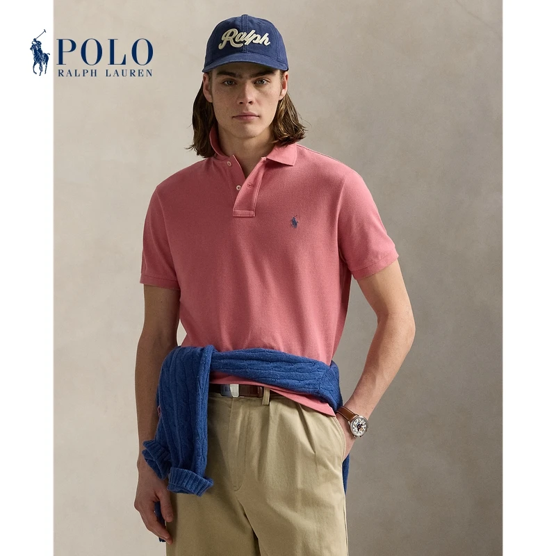 Ralph Lauren拉夫劳伦男装 25秋定制修身棉网眼布Polo衫710680784