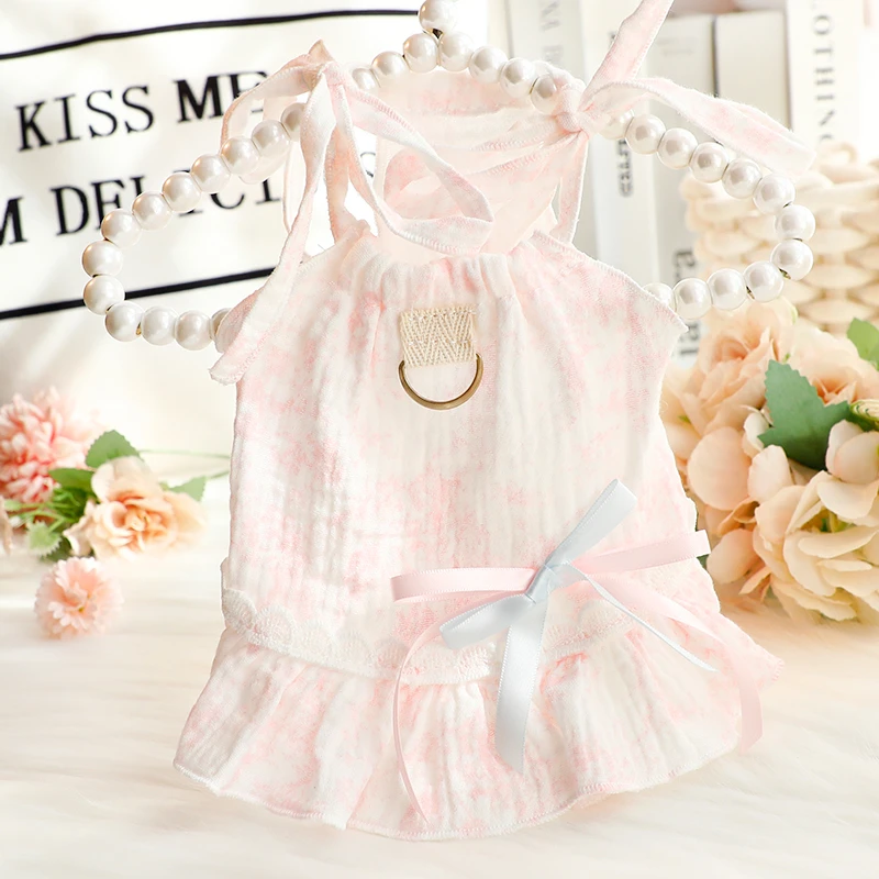 狗狗衣服春夏装薄款猫咪公主裙棉纱系带小清新小型犬泰迪宠物6665