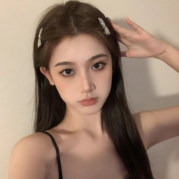 闪亮芭比可爱啊甜美蝴蝶结锆石发夹女精致侧边夹高级感刘海夹子