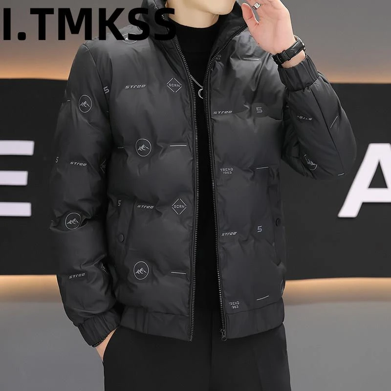 2026冬季新款时尚服男士2026短款立领压花保暖轻奢潮流中年外套