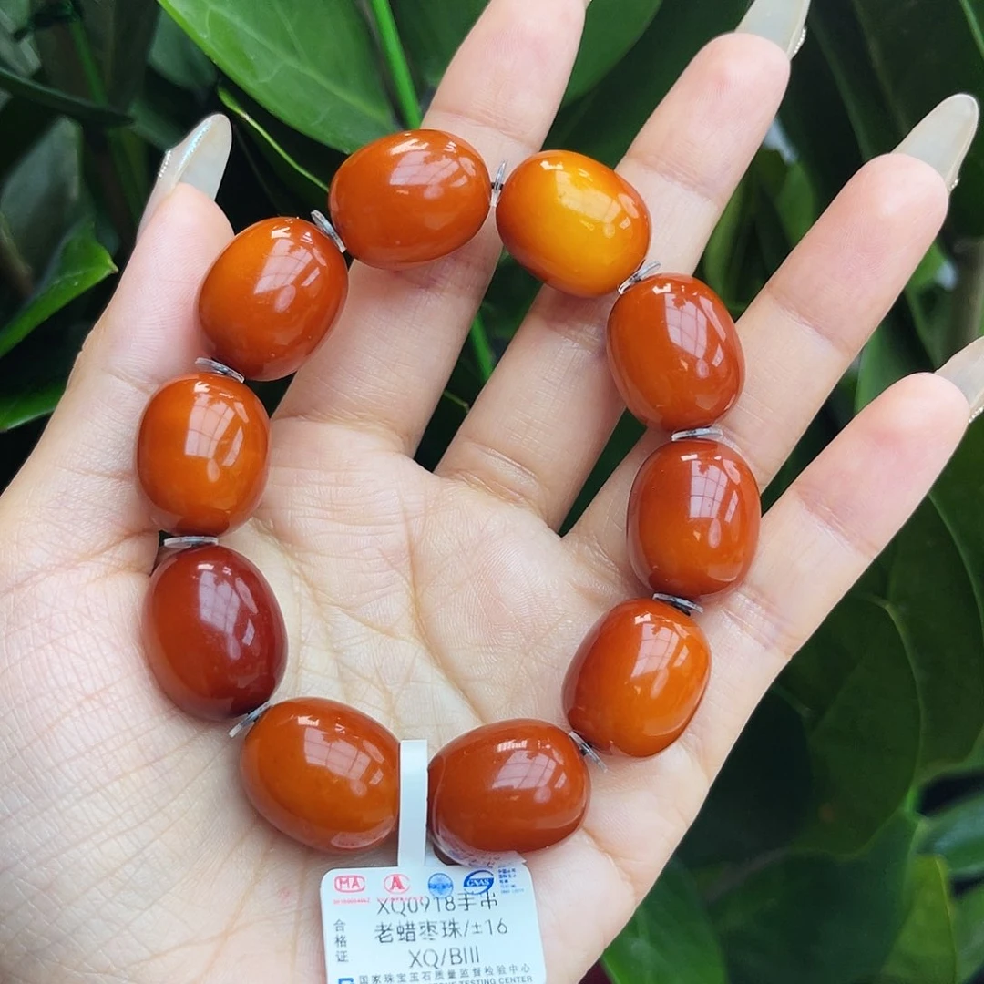 未镶嵌琥珀手链16m双色枣珠