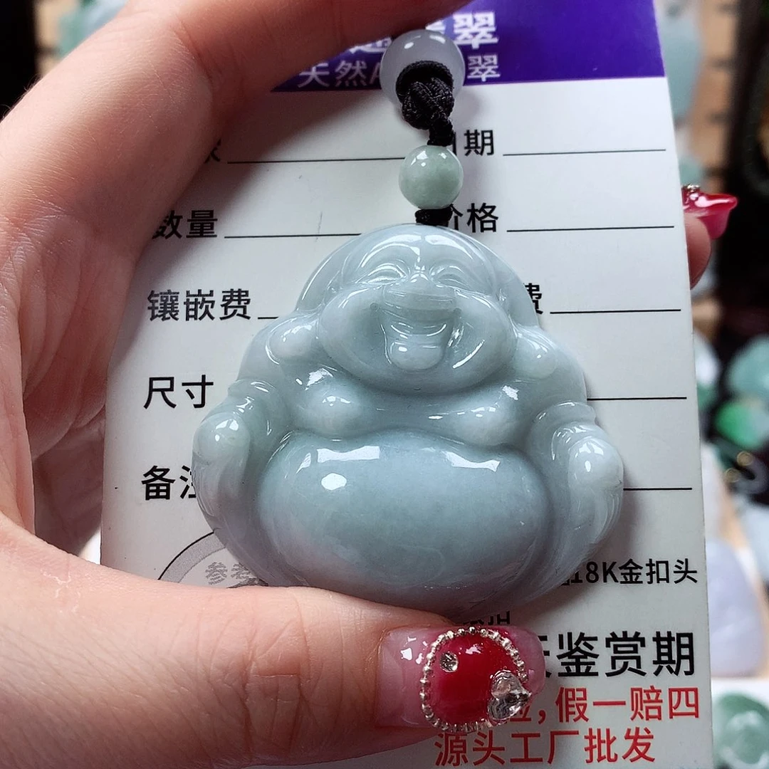翡翠颈饰未镶嵌佛公，微瑕，介意勿拍