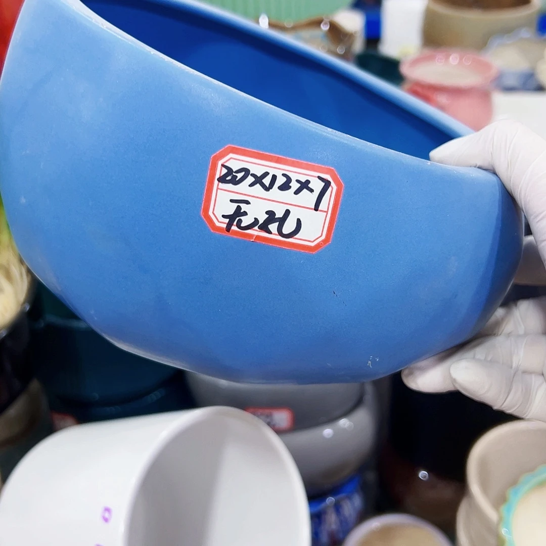 有孔，外贸尾单陶瓷花盆凑单10米包邮