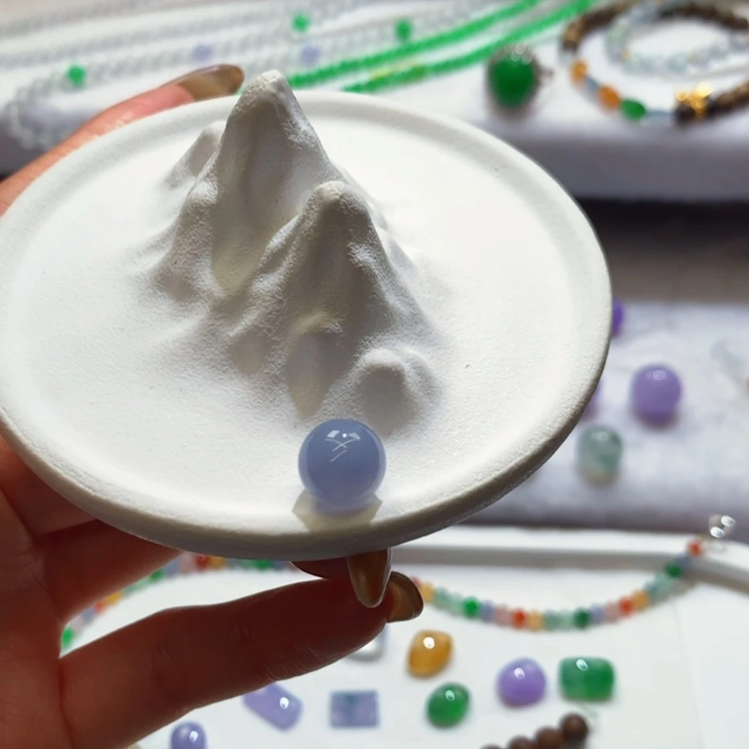 定制翡翠未镶嵌 毛货抛光定制 蓝紫 卡9.6 yy