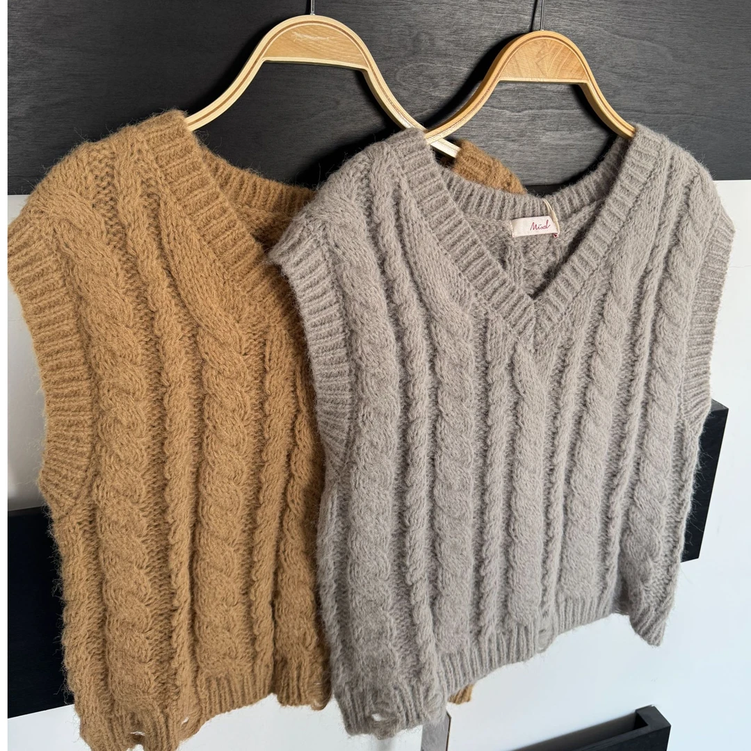【1.20清清】觅定V领短袖毛衣M2450