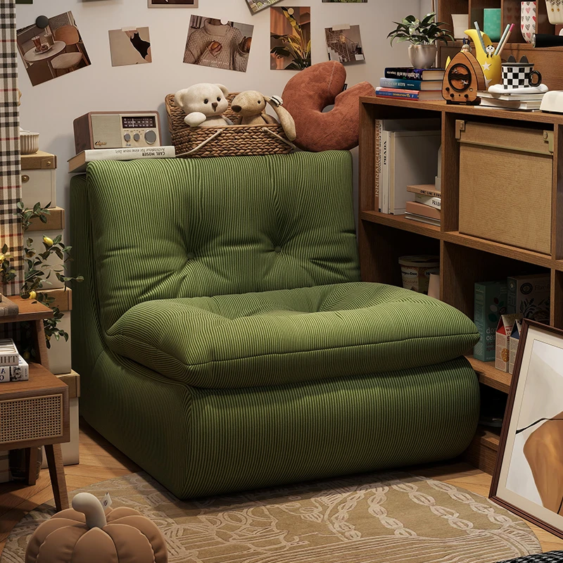 阑珊阁单人懒人沙发现代家用卧室小沙发阳台休闲客厅灯芯绒沙发椅