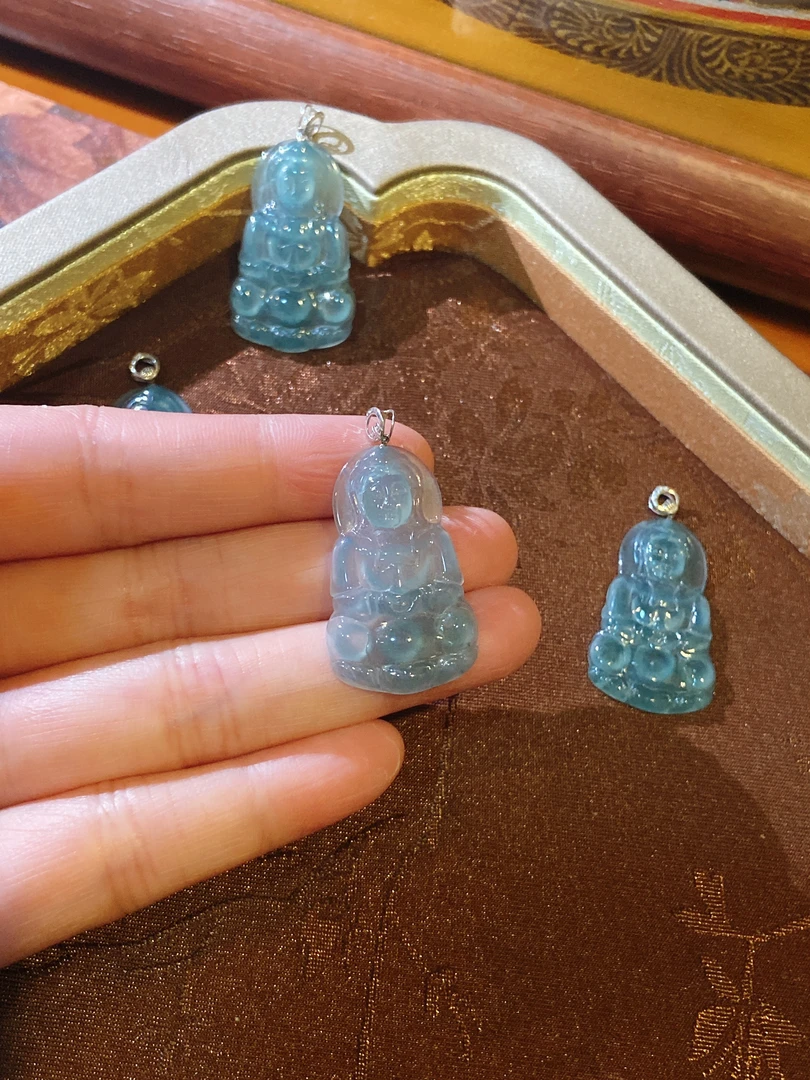 C75 翡翠精雕观音多样性发货一个