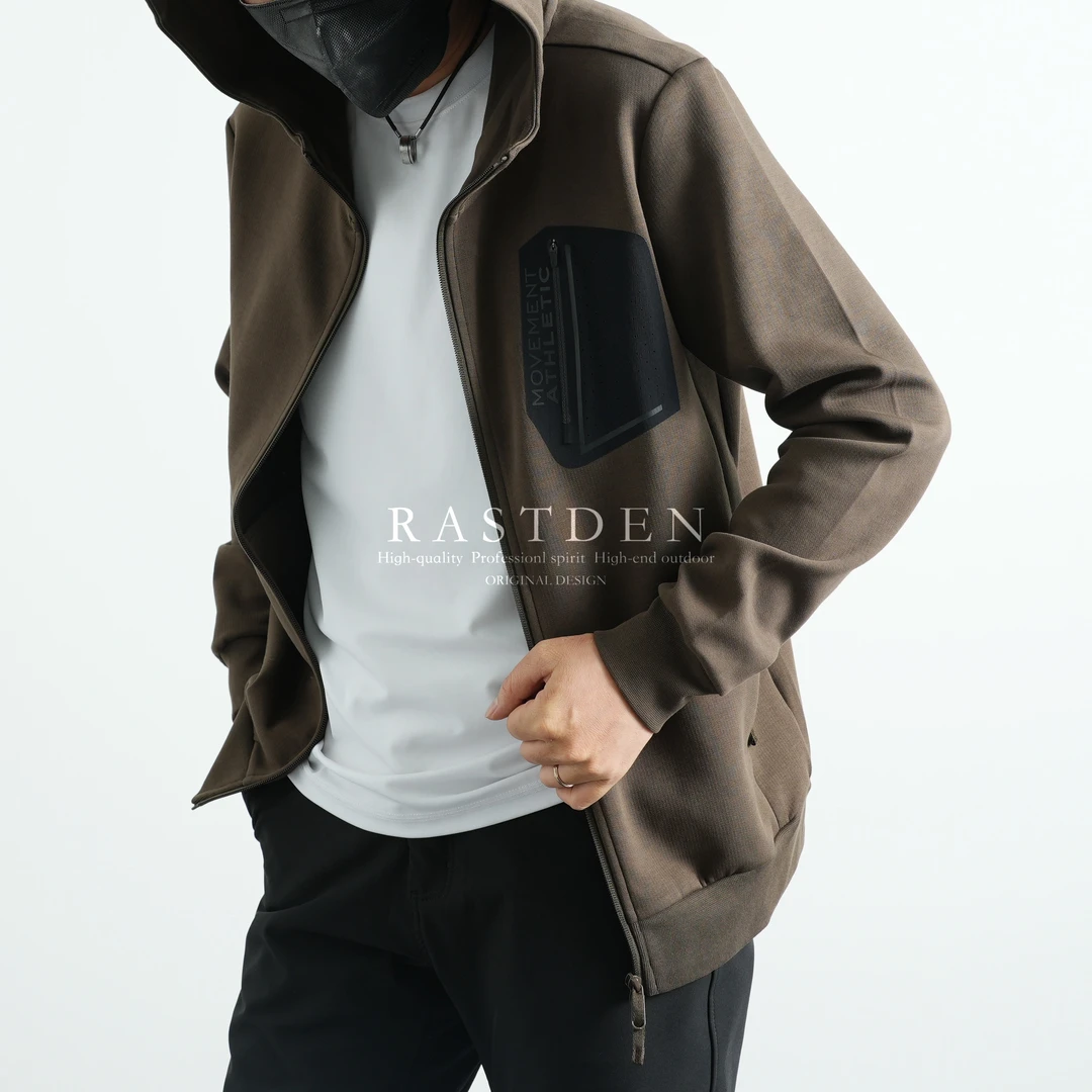 立体十足男士商务运动夹克防风连帽拉链长袖保暖秋冬男子户外外套