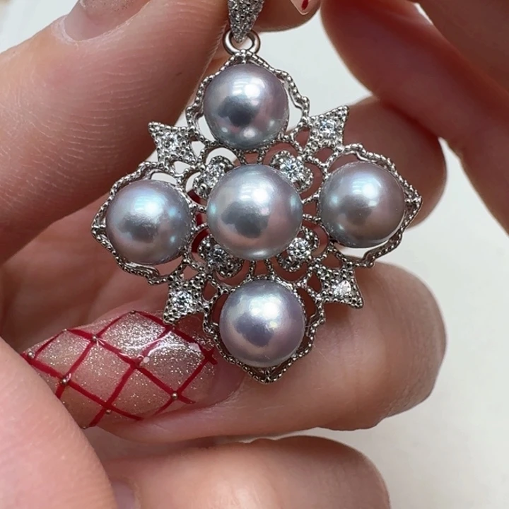 海水珍珠颈饰银S925镶嵌