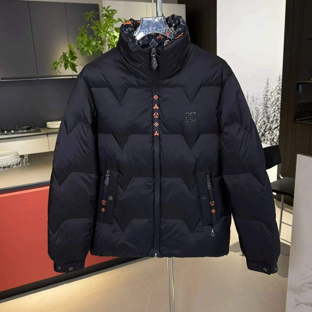 轻奢高定立领黑色羽绒服男款秋冬休闲时尚保暖外套高品质欧货男装