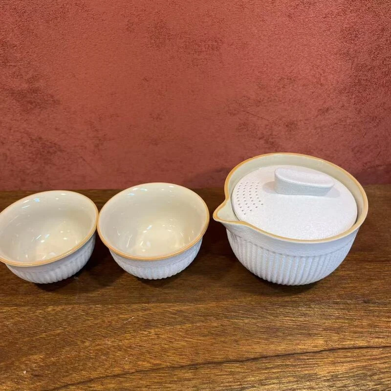 路宝白快客手抓旅行茶具-灰皮包-4640