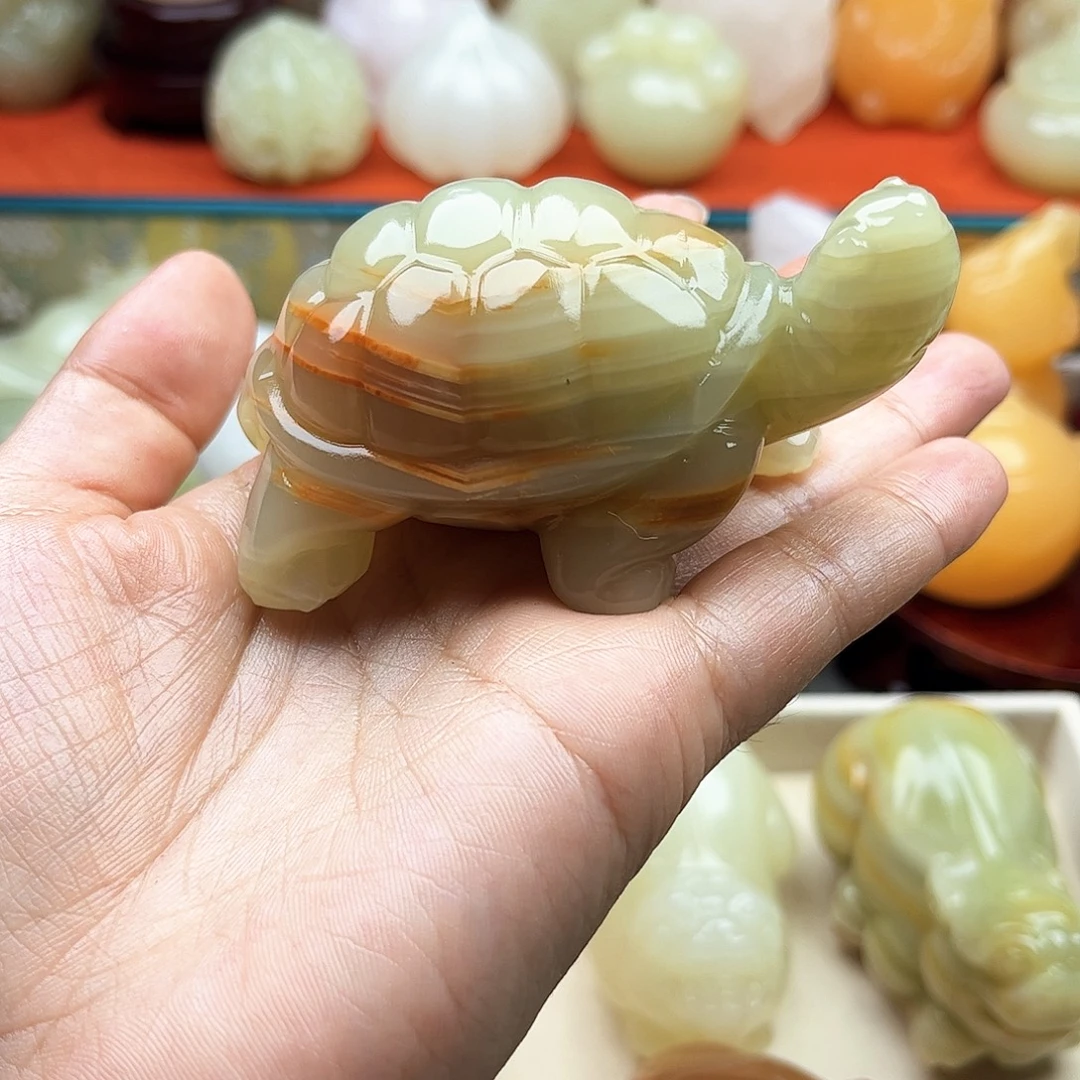 石材乌龟手把摆件