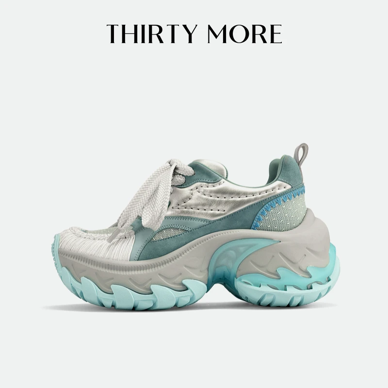 【布拉格广场】ThirtyMore复古老爹鞋女春季新款厚底小白鞋