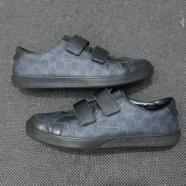 95新 GUCCI/古驰 43码 28.5cm 满印 魔术贴 侧边划伤 板鞋