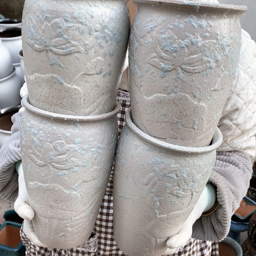 紫砂花盆瑕疵口12高20