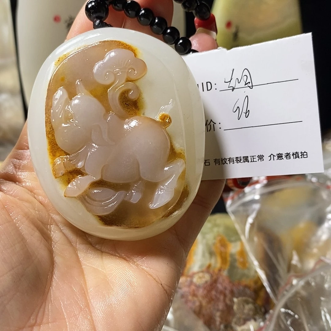 石材古*古青石手把件