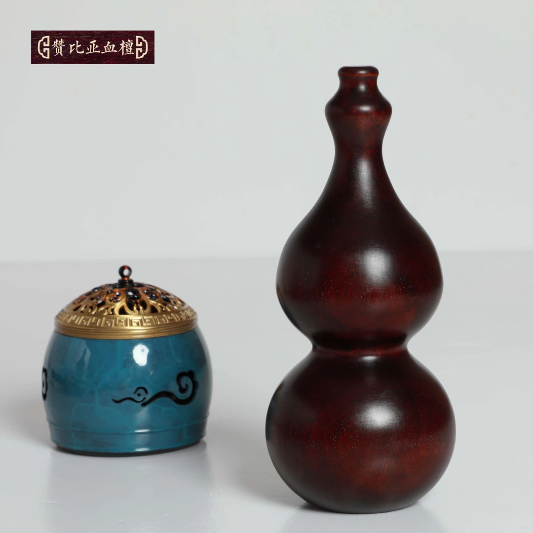 【檀锦阁】葫芦-中号-血檀-A01596-2