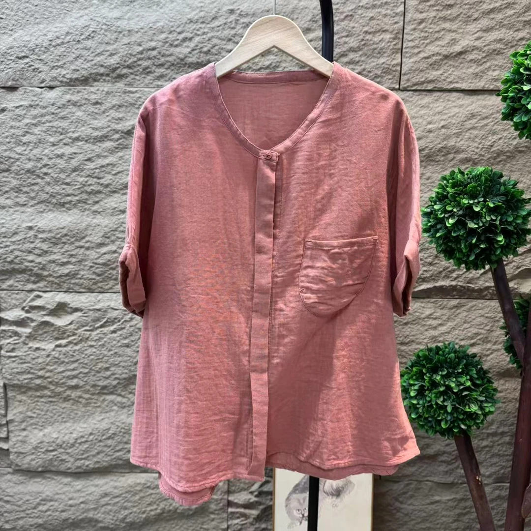 9342新款夏季简约休闲百搭显瘦衬衫QZ