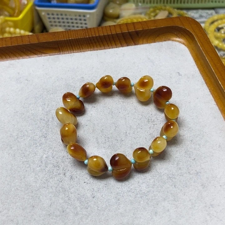 蜜蜡未镶嵌裸石手串