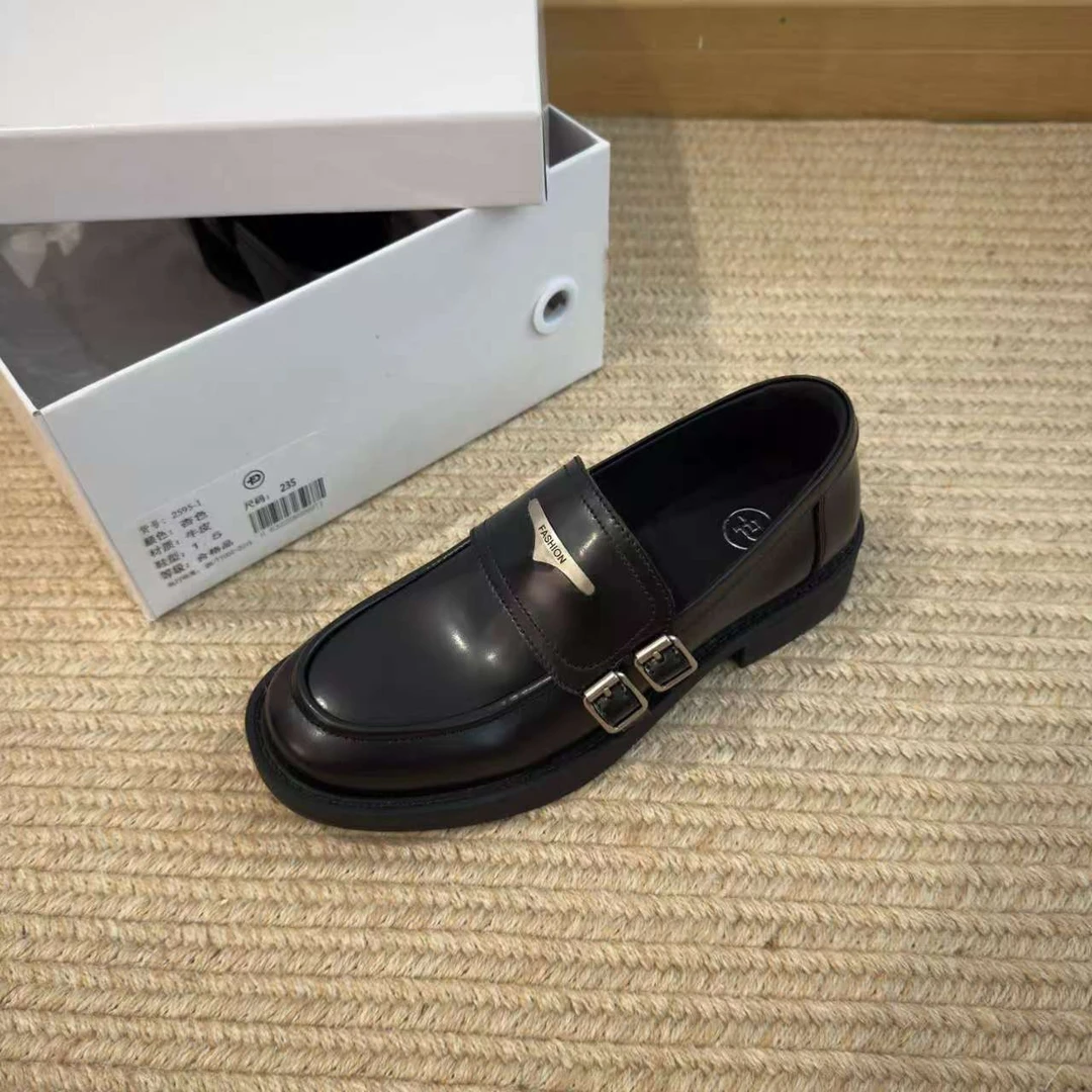 【喵喵同款】设计师款牛皮编织乐福单鞋时尚百搭舒适软底