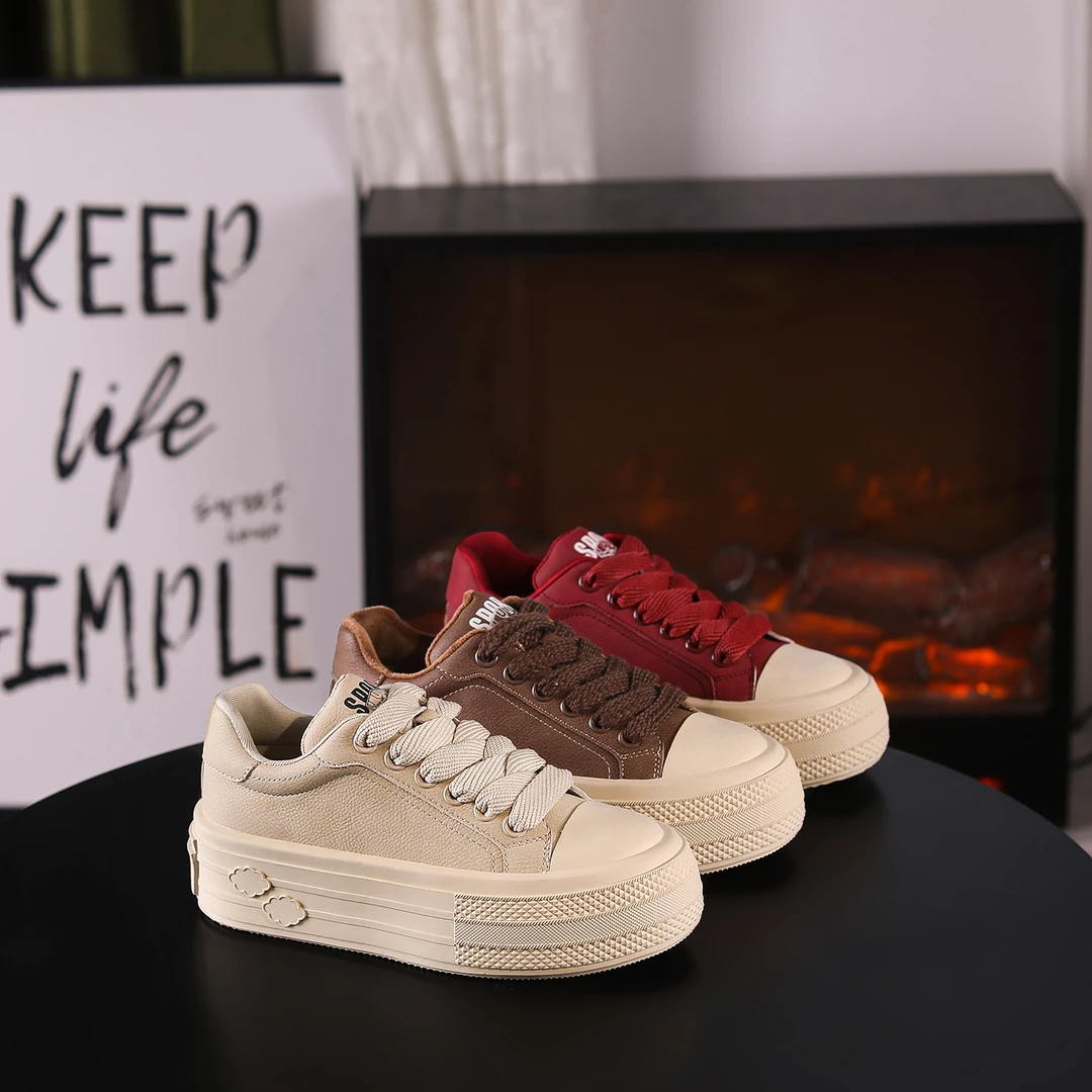 增高5cm 时尚厚底板鞋潮百搭女士运动休闲鞋 25183-19