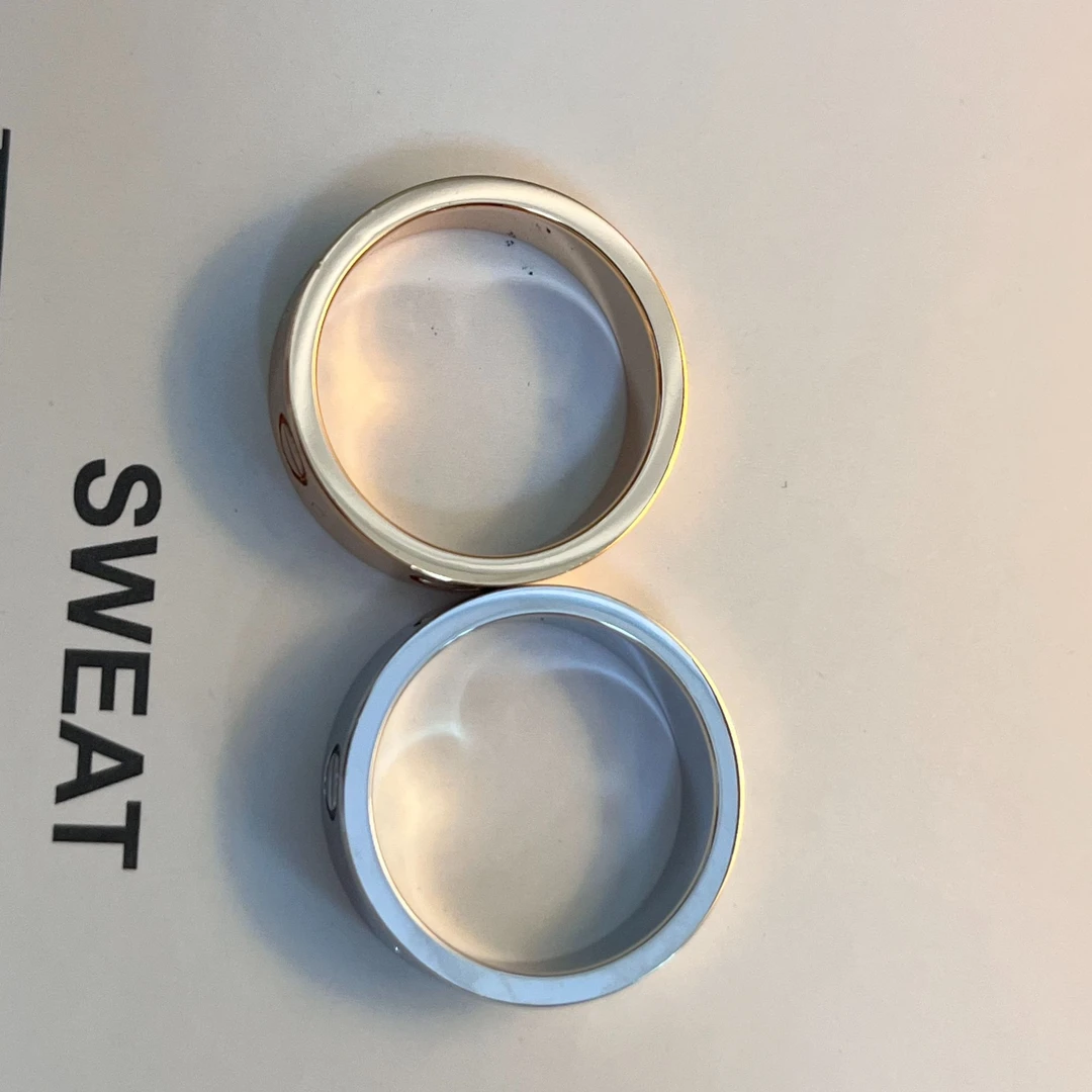 合金戒指 【螺纹JZ】经典情侣一字螺玫瑰金色白金色真爱戒