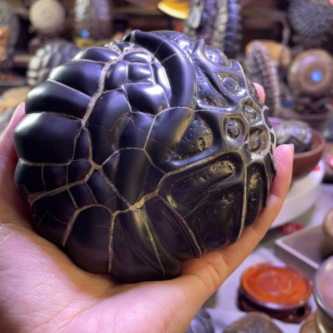 核桃手串/手链飞*仔龟纹石双面满文太极