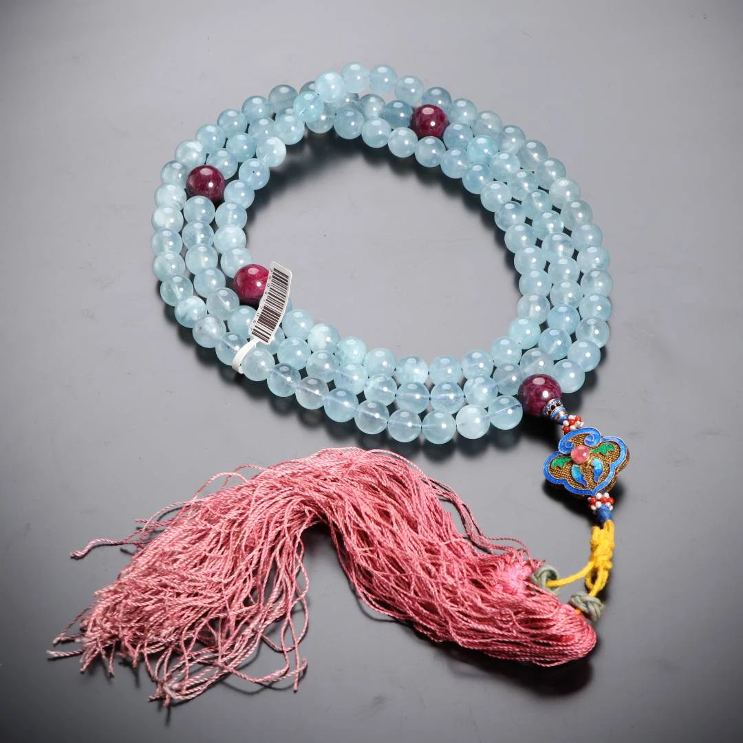 250417067/博古通今/集古藏今/海蓝宝108念珠/古董首饰