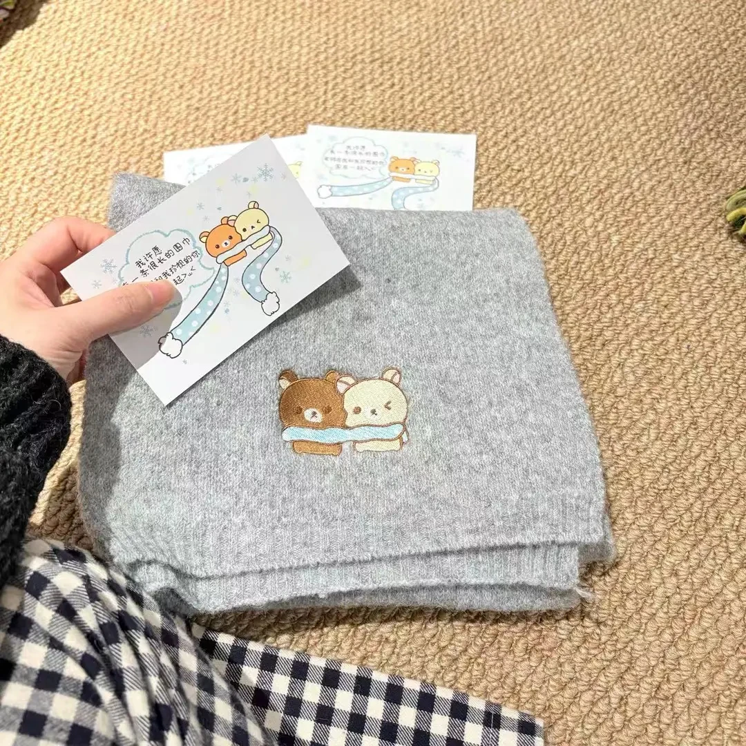 秋冬晓晓手作的轻松熊围巾男女朋友情侣节日礼盒生日礼物保暖围脖