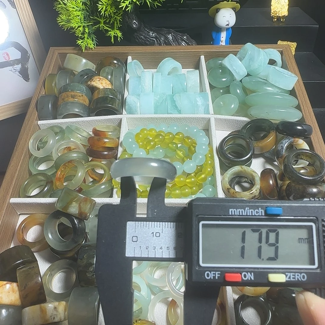 蛇纹石玉未镶嵌戒指16