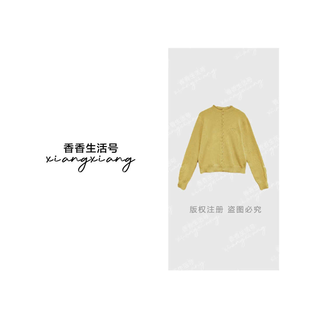 “日欢喜”2025冬季新品单排扣半高领毛衣cc2531