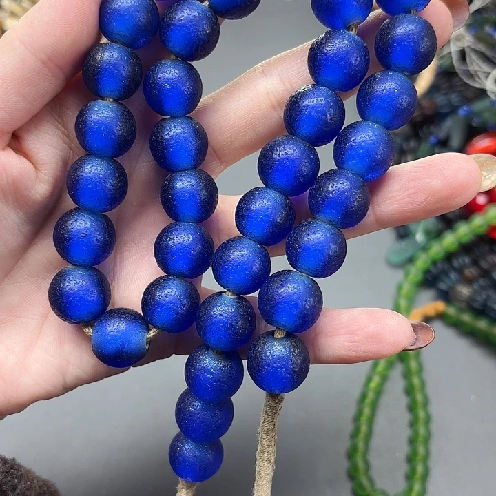 琉璃颈饰琉璃琉璃老珠子蓝