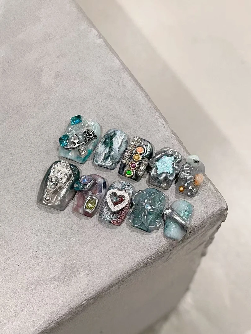 【预售】Mori茉莉 | 新品  冰山系 【纯手工穿戴甲】10片