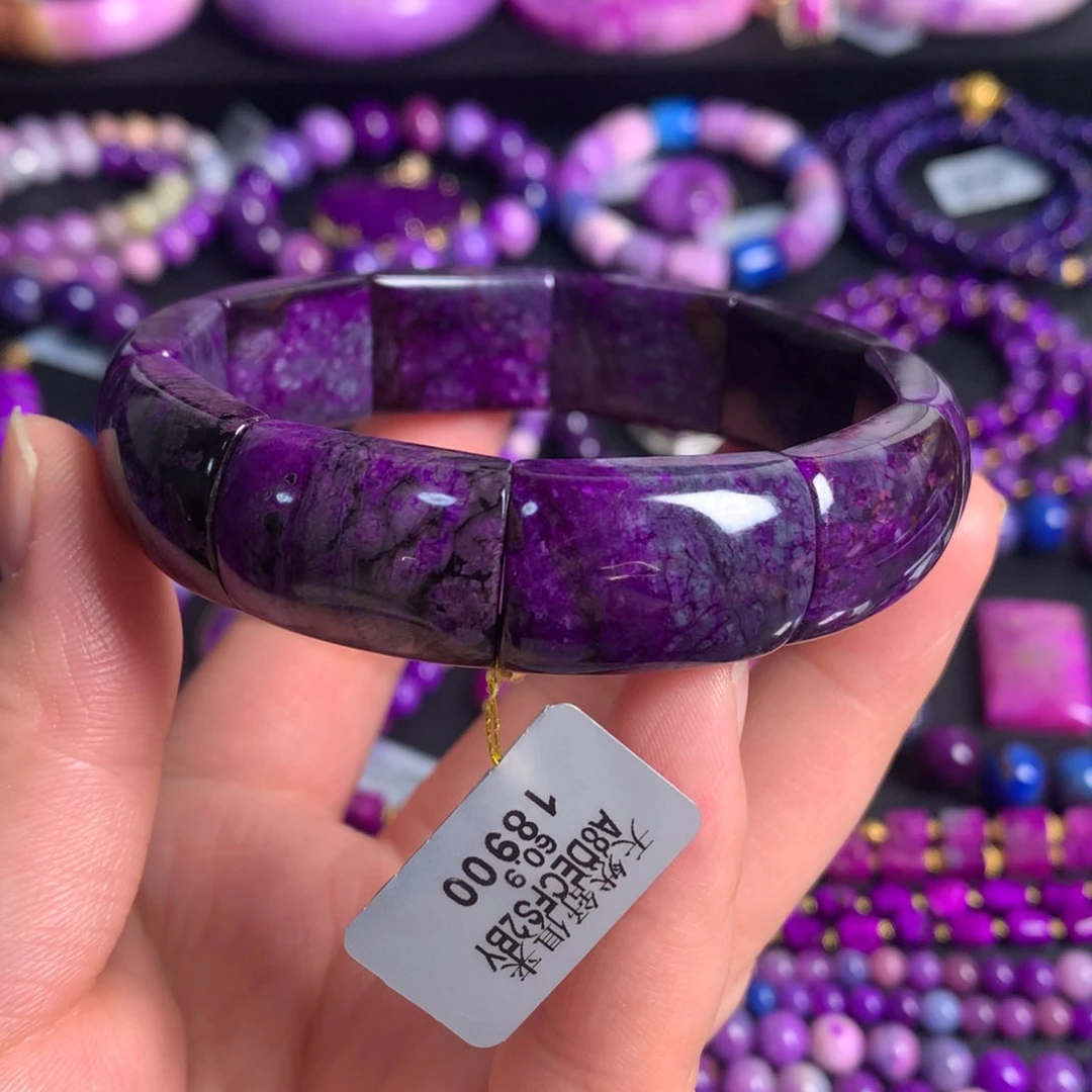 苏纪石（舒俱来）未镶嵌帝王紫镯排