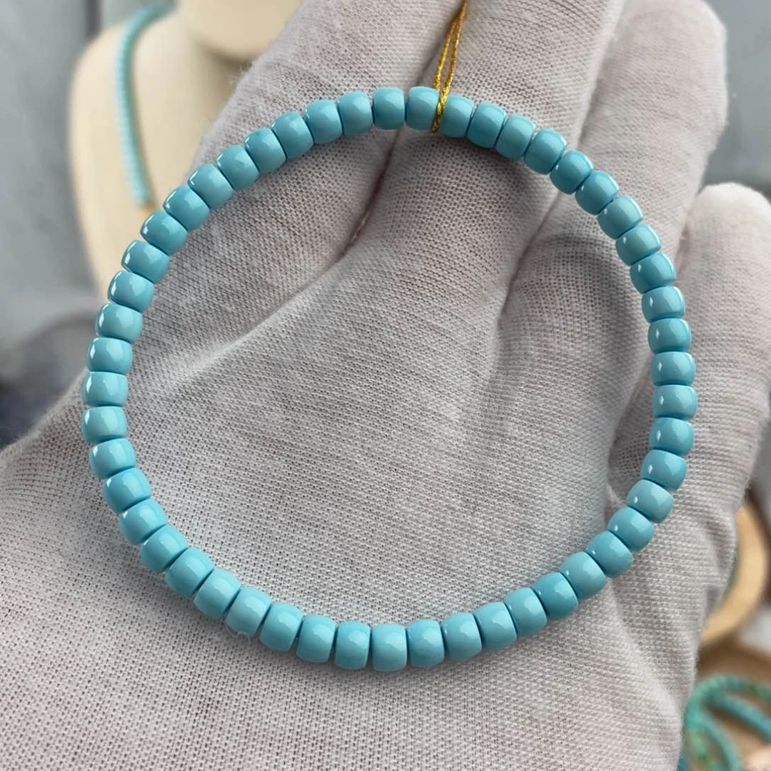 绿松石手链未镶嵌云盖寺精品直切卡4.8