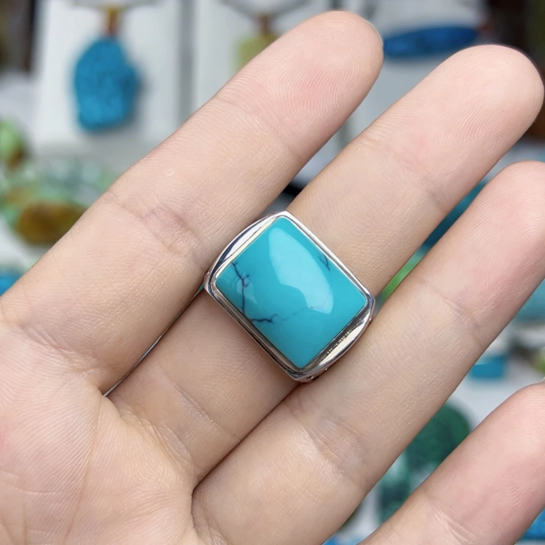 银S925镶嵌绿松石珠宝奇石