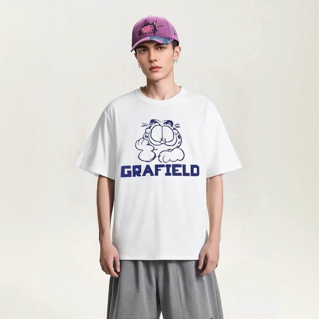 【火火】精梳棉2025新款oversize宽松潮牌圆领T恤男女同款情侣装