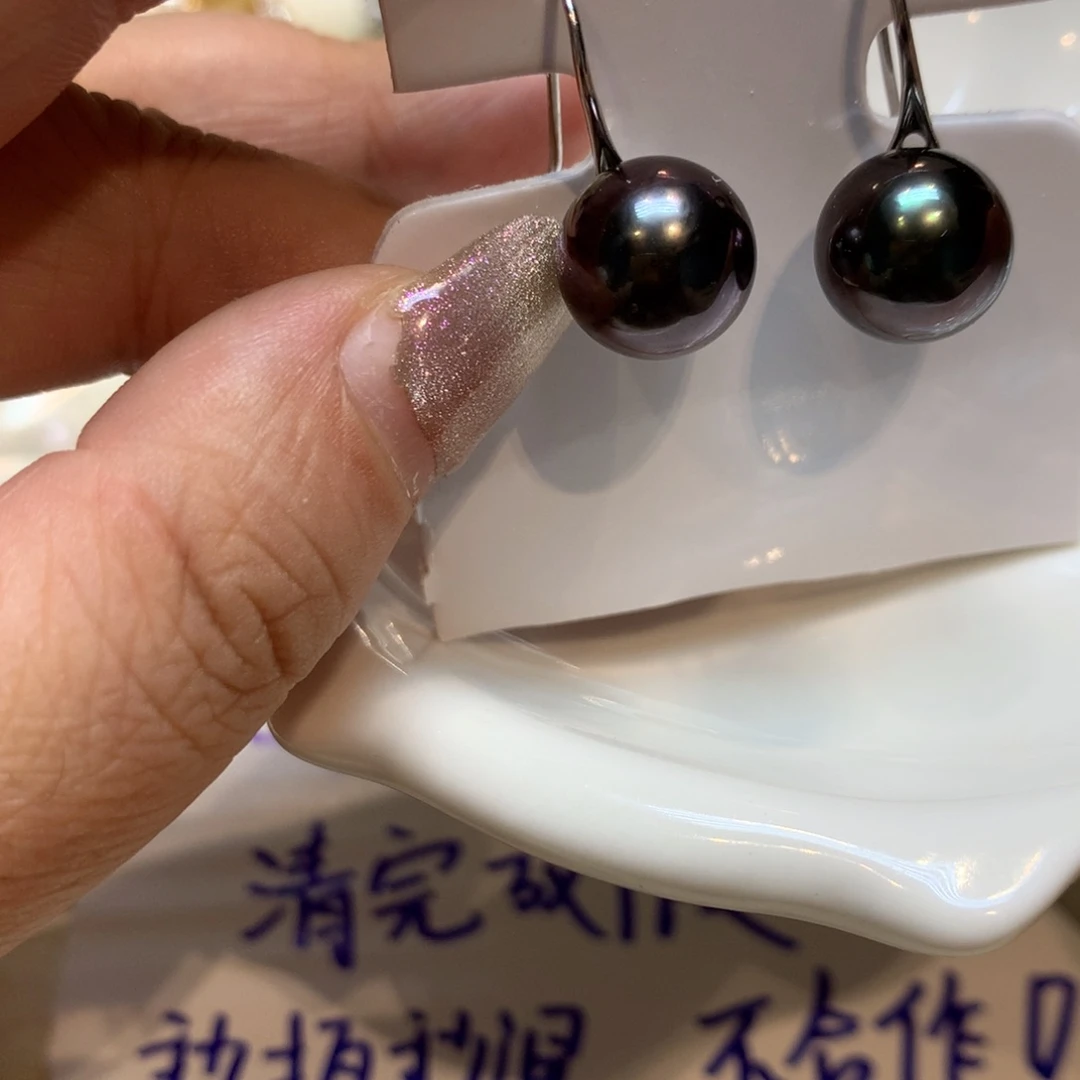 银S925镶嵌海水珍珠耳饰
