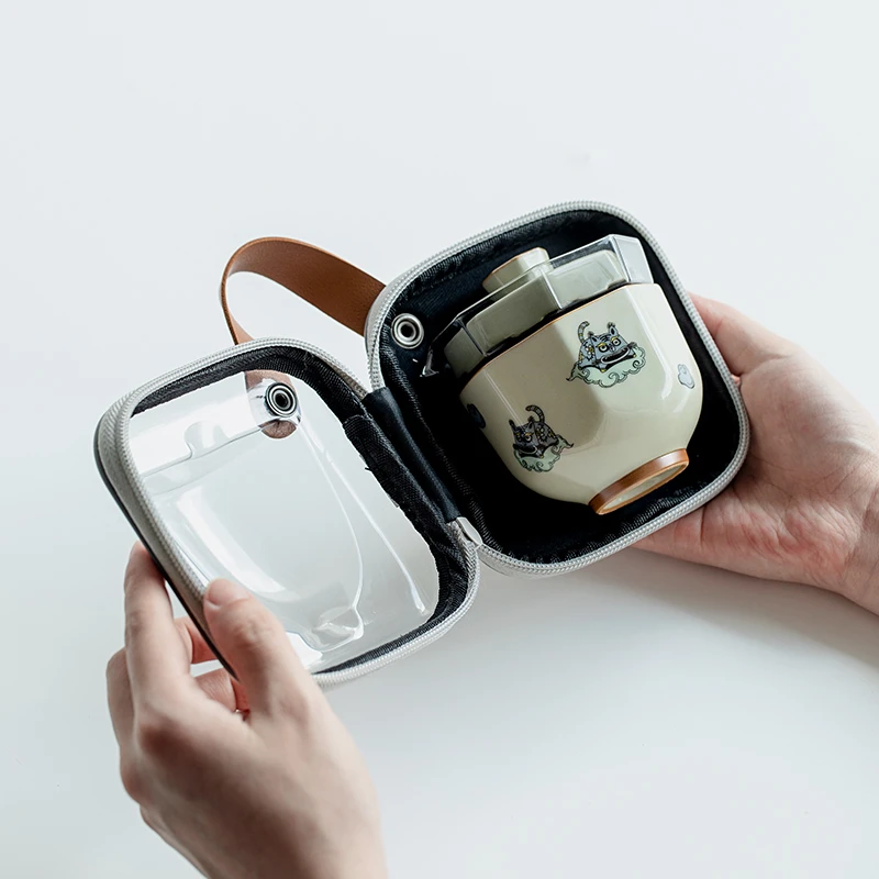 停产福利如虎添翼玻璃旅行茶具快客杯户外一壶二杯泡茶套装便捷