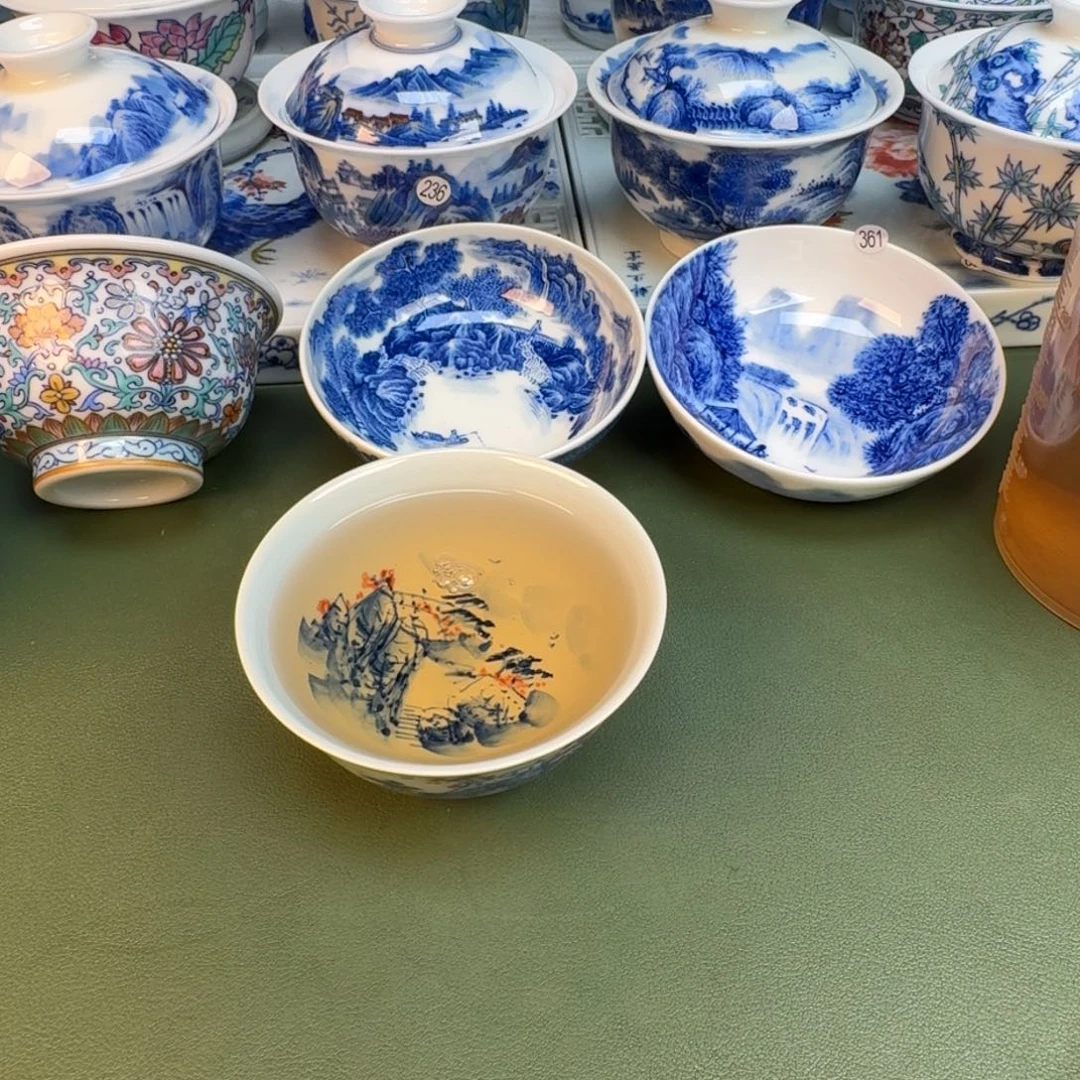 陶纯手工纯手绘茶具石头375