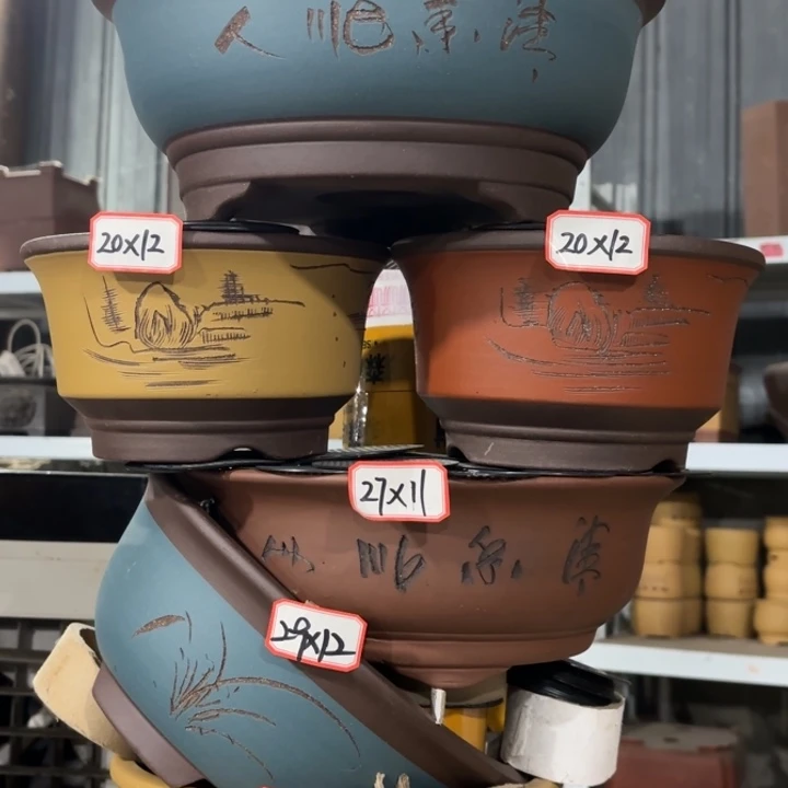 紫砂花盆100-6。