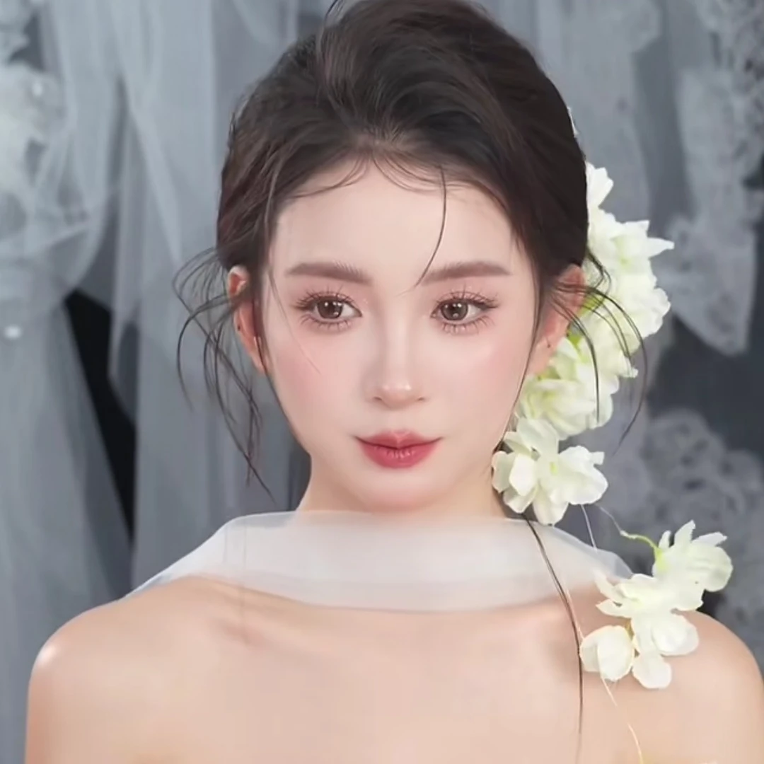甜美森系仿真绣球花手工发条发带白色清新新娘造型头饰