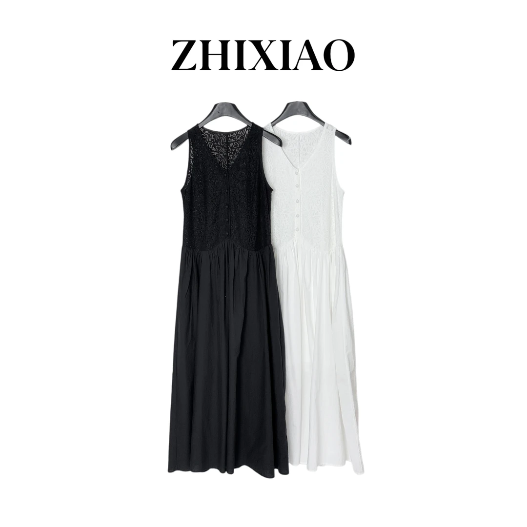 【ZHIXIAO】夏季新款：拼蕾丝连衣裙202465