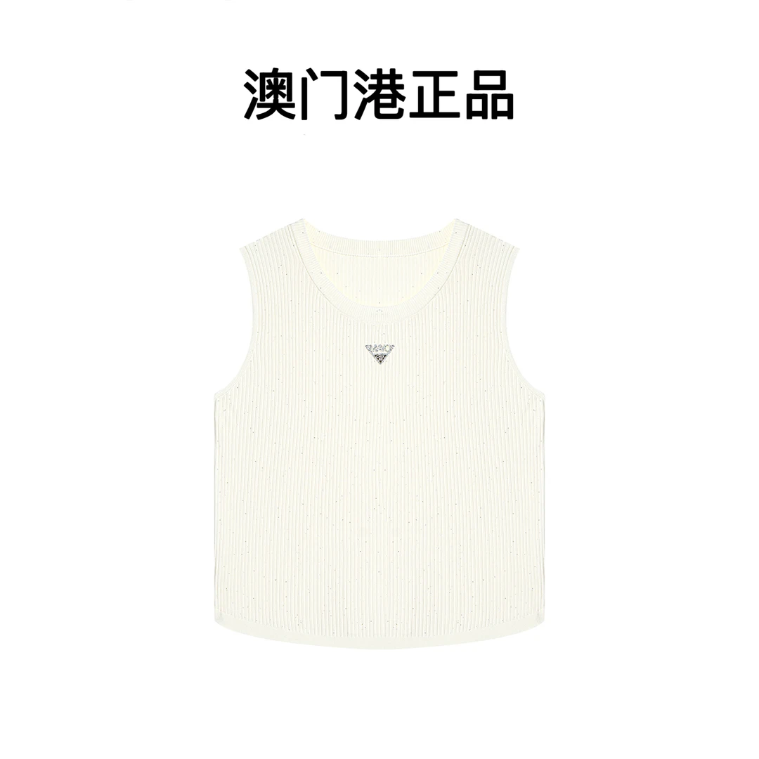 【澳门港正品】时尚轻奢30支双曲冰麻针织背心25317