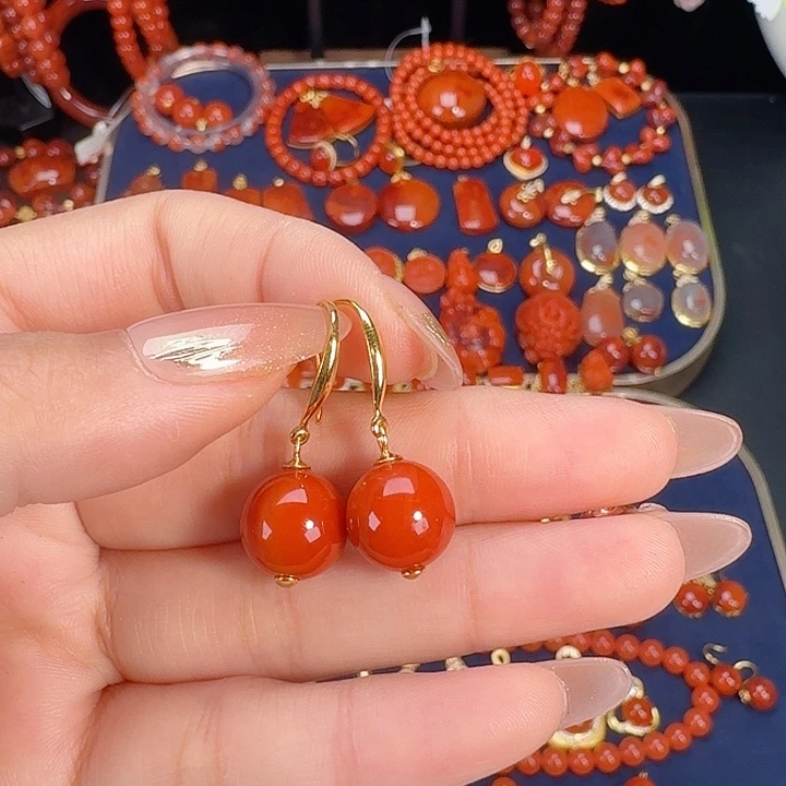 南红玛瑙银S925镶嵌11+