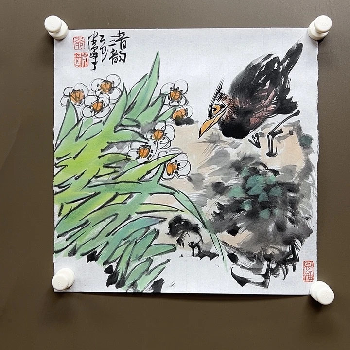 国画柳常学  手绘原创