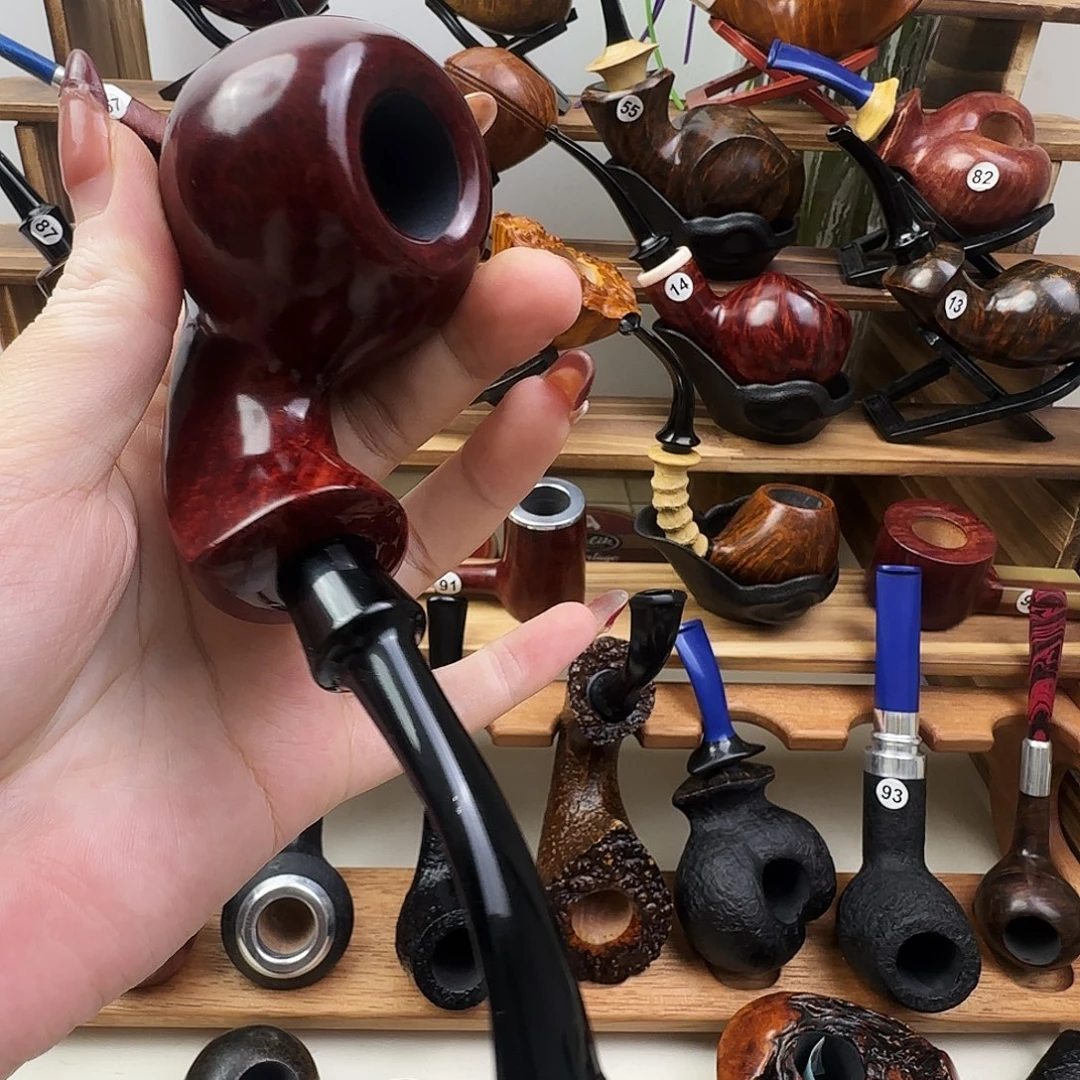 石楠木手工河豚空腔烟斗