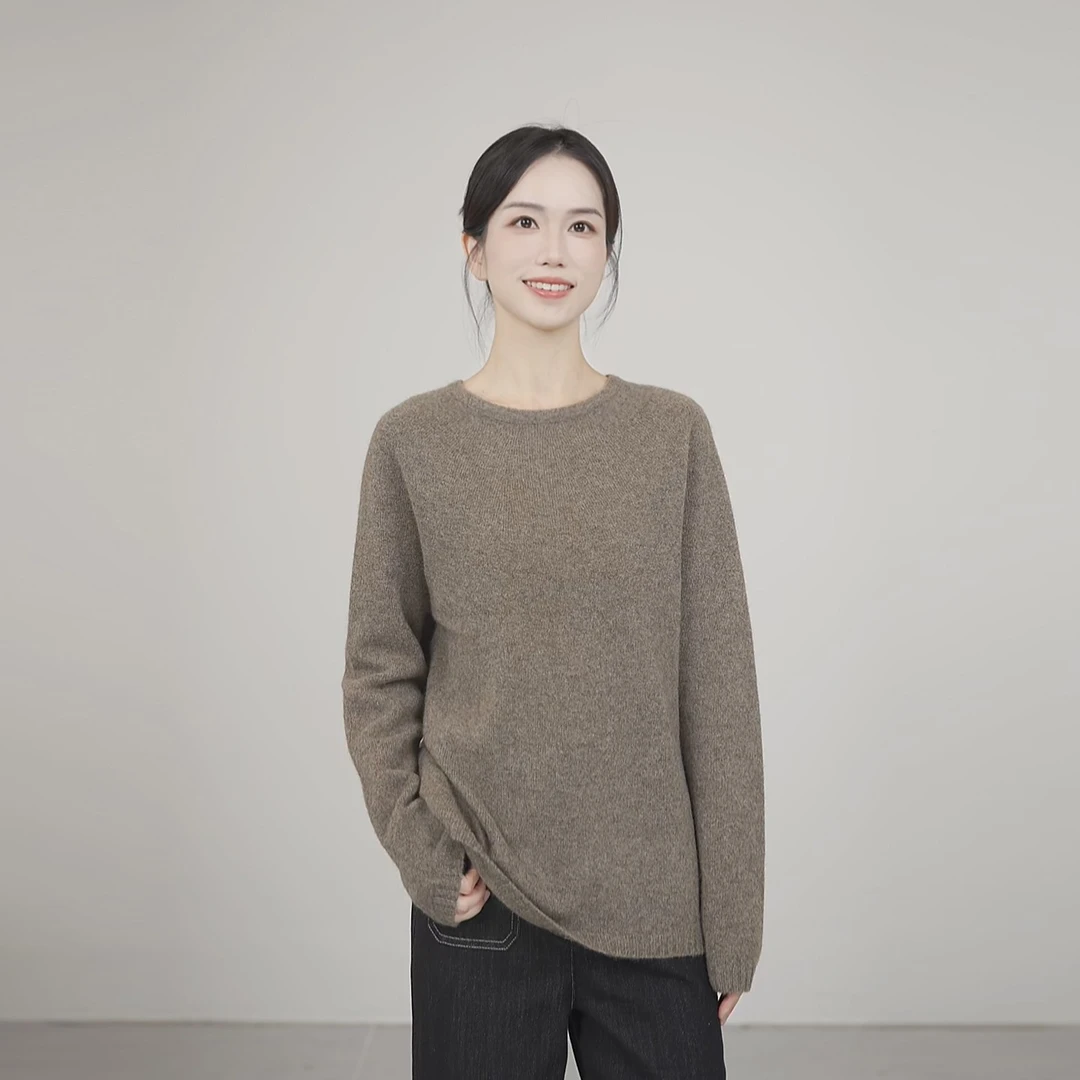 小禾【小花伞】重磅奢级牦牛绒山羊绒极简轻暖松弛质感亲肤毛针织衫