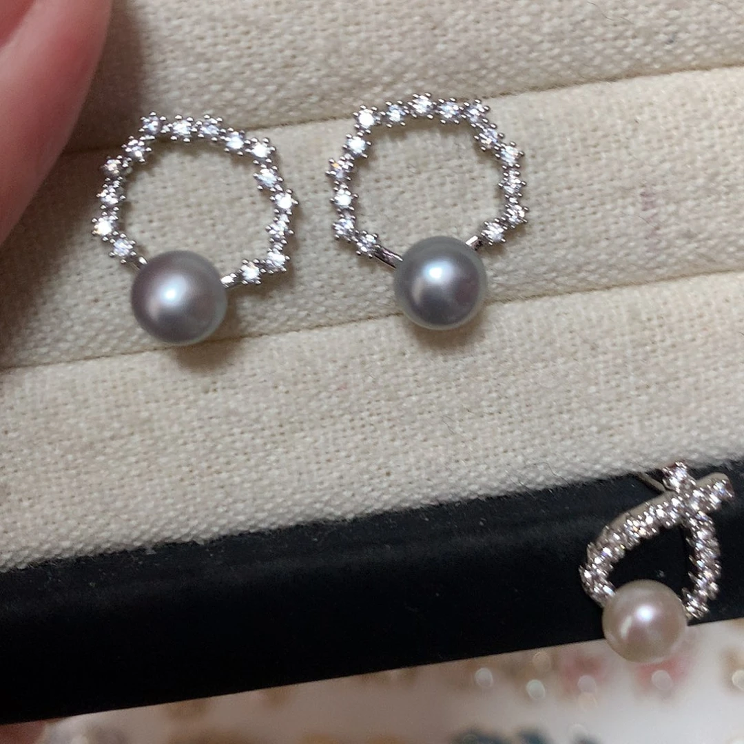 淡水珍珠耳饰合金